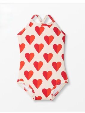 Hanna Andersson Red Heart-Print One-Piece Swimsuit